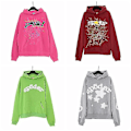 Miniatyrbilde 3 av 4: Stjerneprint Brev Edderkoppnett Print Hoodie for Menn og Kvinner Hip Hop Løs Mesh Print Tynn Genser Hoodie-WELLNGS Yellow 145 S