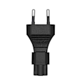 Miniatyrbillede 5 af 5: EU 2-polet hunstik til IEC 320 C5/C7 laptop strømforsyningsadapter - WELLNGS EU4.0MM TO C7