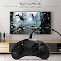 Miniatyrbilde 4 av 5: Kablet gamepad med 6 knapper - USB-spillkontroller Joypad for SEGA Genesis / MD PC / 2 Y1301 / MAC Mega Drive - Svart plast - WELLNGS