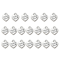 Miniatyrbillede 1 af 5: 20 stk. Tak-brev-vedhæng Legering Hjerteformet Tak-ord Vedhæng Charms DIY Smykkefremstilling Tilbehør (Antik Sølv)-WELLNGS