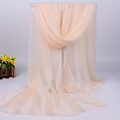 Miniatyrbilde 1 av 2: Kvinners Lang Myk Sjal Chiffon Silke Avslappet Sjal - WELLNGS Beige
