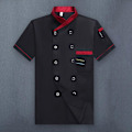 Miniatyrbillede 4 af 5: Unisex Plus Size Kokkeuniform - Kok Dobbelt-breasted Patch-WELLNGS White 4XL