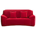 Miniatyrbild 1 av 5: Soffaöverdrag i enfärgad tyg för vardagsrum Elastiskt hörn-soffaöverdrag Skydd för stol 1/2/3/4-sits - WELLNGS Claret 4-seater 235-300cm