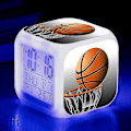 Miniatyrbillede 1 af 5: Basketball Vækkeur 7 Farver Skift Multifunktion Noctilucence Elektronisk Ur Børneværelse Vågne Timer Fødselsdagsgave til Barn Tw-WELLNGS Pink