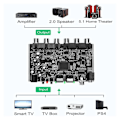 Miniatyrbillede 4 af 5: 5.1-kanals lyddekoder PCM digital optisk koaksial DTS RCA HiFi stereo lyd hjemmebiograf dekoderkort forstærker-WELLNGS