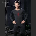 Miniatyrbilde 2 av 5: Herre Kompresjon T-skjorte Lang Ermet Anime Berserk Guts Sport Hurtigtørkende T-skjorter Athletic Gym Tights Undershirts Topper Tee Male-WELLNGS jinCX01 Black1 L
