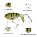 Miniatyrbilde 2 av 5: 3 stk Bass Whoper Plopper lokkefugler, plopping med flytende roterende hale, bassfiske med mothake Treble-WELLNGS