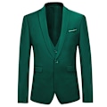 Pikkukuva 4 / 5: Yunclos Miesten 3-osainen tyylikäs herrasmiesliikemies Slim Fit -pukusarjat-WELLNGS Green M