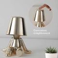Miniatyrbild 2 av 5: Sängbordslampa med touch, guld Thinker-lampa skrivbordslampa sladdlös uppladdningsbar bärbar dekorativ sängbordslampa med USB-laddning