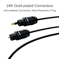 Pikkukuva 4 / 5: Digitaalinen Toslink - 3,5 mm optinen SPDIF-äänikaapeli, kullattu, 1/1,5/2/3m/5m - WELLNGS 1m