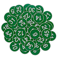 Pikkukuva 1 / 5: Muoviset numerolaput kaiverretut numeroidut laput tunnistelaput avaimenperälaput ilman reikää - WELLNGS Green 51-100