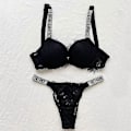 Miniatyrbild 1 av 5: Sexiga underkläder Komfort Damset Push Up BH Victoria's Secret Underklädesset Kvinnligt 2-dels Underkläder-WELLNGS Lace follows2 75B
