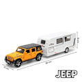 Pikkukuva 1 / 5: 1/32 Trailer RV Kuorma-auton leluautomalli Alloy Diecast Maastoauto Camper äänen ja valon leluautomalli lapsen lelujen kokoelma lahja -WELLNGS Yellow JEEP