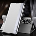 Miniatyrbillede 2 af 5: for Honor 70 5G Elektropletning PU Læder Flip Stativ Cover Magnetisk Adsorption Telefon Drop-proof Case-WELLNGS White