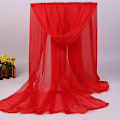 Miniatyrbilde 1 av 2: Kvinners Lang Myk Sjal Chiffon Silke Avslappet Sjal - WELLNGS red