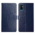 Pikkukuva 1 / 4: ZTE Blade A51 Y-ompeleella varustettu vaakasuuntainen nahkainen suojakotelo - WELLNGS Blue