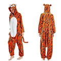 Miniatyrbilde 5 av 5: Enhjørning Katt Body, Voksen Dyr Stitch Totoro Body, Kvinner Menn Par Vinter Pyjamas Sett, Hjemmekler - WELLNGS Jumping tiger M (height 158-168cm)
