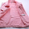 Miniatyrbilde 4 av 4: Dame Vår og Høst Frakk Ensfarget Ermeløs Denim Jakke Jakke-WELLNGS Pink 2xl