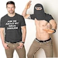 Miniatyrbilde 1 av 5: Menn Spør meg om min Ninja Forkledning Flip T-skjorte Morsom Kostyme Grafisk Humor Tee, 100% Ny - WELLNGS Dark gray XL