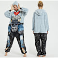 Miniatyrbilde 1 av 2: Unisex Flanell Dyre-Pyjamas En-Del Pyjamas Hetteplaggs Pyjamafest Rollelek Pyre-En-Del Pyjamas - WELLNGS M