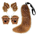 Miniatyrbild 1 av 4: Konstgjord Pälsräv Svans Katt Varulv Cosplay Kostym Set Plysch Mask Fluffiga Tassar Handskar Halloween Jul-hao-WELLNGS Fox