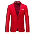 Miniatyrbilde 1 av 4: Moteblazer for menn - Business Casual Slim Fit Suitjakke - WELLNGS red M