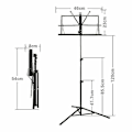 Miniatyrbillede 5 af 5: Heavy Duty Foldbar Musikstand Stativ Base Tripod Orkester Dirigent Bord TY-WELLNGS Black