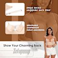 Miniatyrbillede 5 af 5: Dame Bh'er med Lav Ryg - Sømløs Dyb U-Formet Halter Bh'er Konvertible Multi-Vejs Lav Udsnit Halter Bh'er Camisole Bh'er - WELLNGS Nude 34C