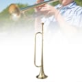 Pikkukuva 4 / 5: Bugle-ratsuväen trumpetti suukappaleella, puhallettava bugle-partiotrumpetti, bugle ratsuväen bändille, lavaesitykseen, aloittelijoille, aikuisille - WELLNGS gold Bb  7C