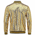 Miniatyrbillede 3 af 4: Allthemen Mænds Sequin Casual Zipper Party Bomber Jakke-WELLNGS Gold M