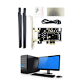 Miniatyrbillede 2 af 5: Kompatibel med BCM94360CSAX BCM943602CS BCM94360CS2 PCIE PC Wifi WLAN Kort Adapter Konverter - WELLNGS 4 antenna models