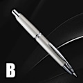 Miniatyrbillede 4 af 5: Majohn A1 Tryk Metal Fyldpen med Klips Iridium Ekstra Fin Nib 0,38 mm Kontor Fg-WELLNGS Gray Stripe