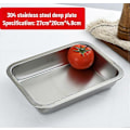 Miniatyrbild 1 av 5: 304 rostfri stålbricka, rektangulär ren platt botten fyrkantig plåt, kommersiellt kök bakplåt, förtjockad ångad risplåt-WELLNGS H-style L27 W20 H4.8flat bottom
