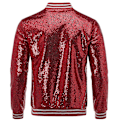 Miniatyrbillede 3 af 4: Allthemen Herre Sequin Casual Zipper Fest Bomber Jakke-WELLNGS Red XS