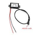 Miniatyrbillede 1 af 3: Biloplader DC-konvertermodul 12V til 5V Micro USB-udgangseffekt Adapter 3A 15W-WELLNGS