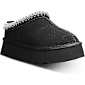Miniatyrbild 1 av 5: Damsko plattform mini stövletttofflor, damtofflor inomhus, halkskyddande pälsfoder i mocka ankelsko - WELLNGS Black EUR43