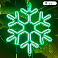 Miniatyrbilde 1 av 5: 40cm Store Snøflak Lyslenke Utendørs Snøflak LED Lysekrone Hage - WELLNGS Green