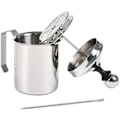 Miniatyrbilde 1 av 5: 304 rustfritt stål dobbelt nett manuell melkeskummer 400ml +-WELLNGS