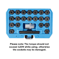 Miniatyrbild 3 av 5: 22-dels Hjul Lås Mutter Nyckel Set, Hjul Lås Mutter Socket Adapter Set, Hjul Stöldskyddad Mutter Avlägsnande Verktyg-WELLNGS