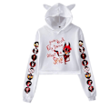 Miniatyrbild 3 av 5: Korta Hoodies Dam Hazbin Hotel Dam Sweatshirt Träningsdräkt Långärmad Kvinnlig Cropped Top Mode Koreanska Kläder Harajuku-WELLNGS white S