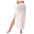 Miniatyrbild 3 av 3: Kvinnors Strand Sarong Pareo Chiffon Bikini Wrap Kjol Cover Up för Badkläder-WELLNGS White