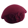 Miniatyrbild 1 av 5: Fransk Hatt Elegant Köldtålig Stretchig Söt Höst Vinter Flickstil Basker för Dejting-WELLNGS wine red