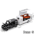 Pikkukuva 1 / 5: 1/32 Trailer RV Kuorma-auton leluautomalli Alloy Diecast Maastoauto Camper äänen ja valon leluautomalli lapsen lelujen kokoelma lahja -WELLNGS Black Bens  G