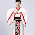 Pikkukuva 5 / 5: Miesten Hanfu Perinteiset Pukuvaatteet - WELLNGS Blackred M 160-165CM