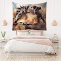 Miniatyrbild 4 av 4: Godzilla Gobeläng Väggbonad Godzilla Vs Kong Of The Monsters Poster Tema Fest Dekorationer-WELLNGS