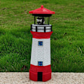 Miniatyrbild 1 av 3: Solcells-driven roterande LED-fyrträdgårdsgräslampa Vattentät fyrdekoration Trädgård Dekorativt ljus Utomhus Trädgårdsdekoration-WELLNGS red