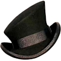 Miniatyrbillede 1 af 5: Asymmetrisk høj hat uldhat kvinder mænd unisex hat steam punk hat høj hat mode bånd dekorativ hat hovedbeklædning til mænd - WELLNGS Black
