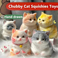 Miniatyrbillede 1 af 5: Fed Cat Squishies Legetøj, Stor Cat Squishies Legetøj - WELLNGS A