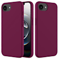 Miniatyrbild 1 av 5: Kompatibelt skal för iPhone 16e, fallsäkert flytande silikon med mjukt foder, baksidesskydd - WELLNGS WineRed