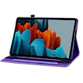 Miniatyrbillede 3 af 5: for Samsung Galaxy Tab S9+ PU Læder Tablet Etui Lynlås Lomme Kortspor Pung Stativ Cover-Lilla-WELLNGS Purple